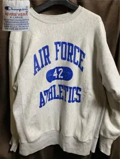 90s USA製 チャンピオンリバースウィーブ XL グレー エアフォース 軍物