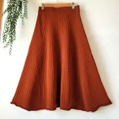 ロペピクニック『M』リブ ストレッチ ミモザ丈 フレアスカート 春先コーデ