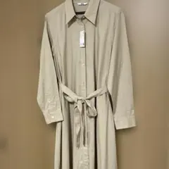 ユニクロ　コットンAラインシャツワンピース未使用　L