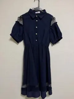 ワンピース シースルー　ネイビー