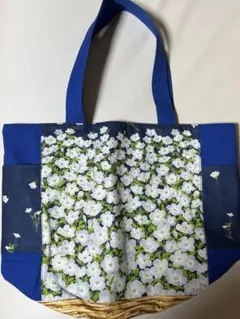 【新品未使用】 トートバッグ　アネモネ　両サイドポケット付き　大容量