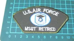 ワッペン U.S. AIR FORCE MSGT RETIRED 米空軍　刺繍