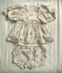 【美品】H&M 花柄 チュニック&ショートパンツ セット　80