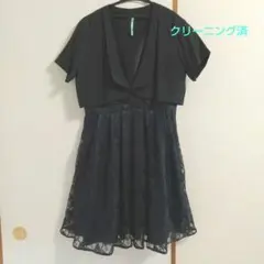 フォーマル 結婚式 ワンピース ボレロ セット １７号 大きいサイズ