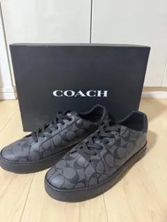 COACH ブラック ロゴスニーカー