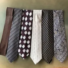 三越 絹100% 昭和レトロ ネクタイ まとめ売り 6本
