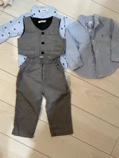 1歳80サイズフォーマルベスト・シャツ・パンツセット　ラルフローレンシャツおまけ