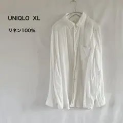 UNIQLO【美品】 ユニクロ　プレミアムリネンシャツ　リネン100% XL