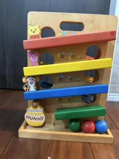 木のおもちゃ プーさん コロコロ スロープトイ つみっきー　知育玩具のサムネイル