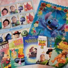 ディズニーキャラクタークリアファイルセット＋50円切手付き絵葉書