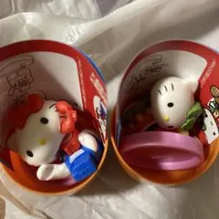 ハローキティ　チョコエッグ　ダイヤル電話　ソロキャンプ