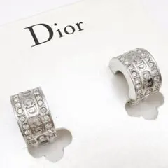 美品 Christian Dior イヤリング CD柄 ラインストーン シルバー