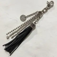 アイ黒□本革スタッズレザーアンカーウォレットチェーンキーホルダー