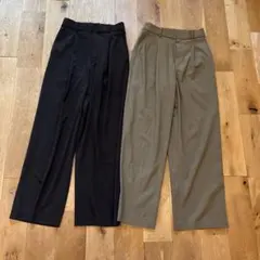 ユニクロ　ワイドタックパンツ　2点セット