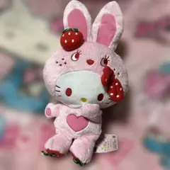 平成レトロ☆ハローキティ カラフルバニーBIGピンク‪☆いちご