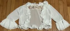 【未使用】ホワイトシフォンフリルパーティーボレロ カーディガン 結婚式