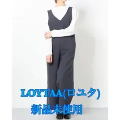 ロユタ(LOYTAA)　綿麻起毛サロペットアソート柄 （ネイビー)新品未使用