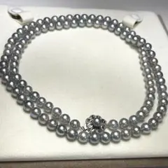 値下げしました！1316 K10 あこやパールとカイヤナイトネックレス 