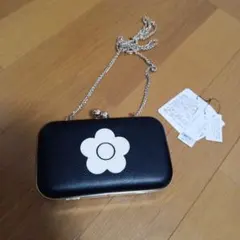 マリークワント MARY QUANT 合成皮革 ブラック ショルダーバッグ