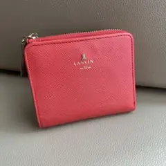 美品 ランバンオンブルー リュクサンブール 二つ折り財布 本革 ピンクのサムネイル