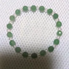 天然石パワーストーン　ブレスレット内径16cmアベンチュリン、クリスタルクォーツ