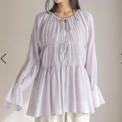 ローリーズファーム ヨウリュウシャーリングブラウスLS パープル