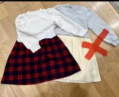 ワンピースセット 120cm~ 赤・白・グレー