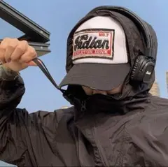 メッシュキャップ　ブラック　アメカジ　ヴィンテージ　y2k 海外ストリート