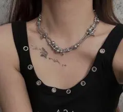 【新品】ネックレス　シルバー　ダブルロープ　ユニセックス グランジ y2k 平成のサムネイル