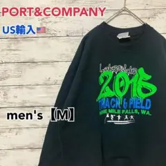 ●F587【US輸入】ポートアンドカンパニー スウェットシャツ ブラック【M】