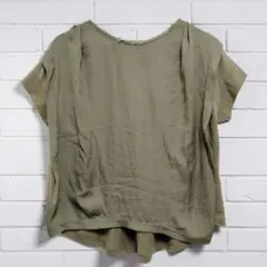 良品 ショコラフィネローブ カーキ 半袖tシャツ 異素材 ナチュラルのサムネイル
