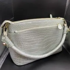 [本革クロコ・1枚革]☆シャム　クロコダイル　ハンドバック　ミントグリーン