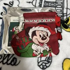 ディズニーストア　ミッキーマウス　クリスマス　シークレット巾着