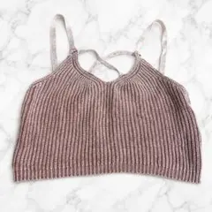 GYDA リブニット クロス ブラトップ キャミソール ピンクベージュ Fサイズのサムネイル