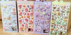 サンリオ3Dぷっくりシールまとめ売り4枚セットマイメロクロミ シナモンポチャッコ
