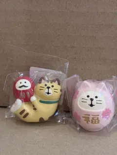 DECOLE コンコンブル　だるまケリケリ猫　桜咲く猫だるま　2体セット