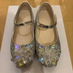 キッズ シルバー ラメ フォーマル シューズ 19cm