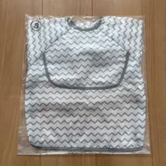 新品✨ベビー お食事エプロン 長袖 ストライプ グレー