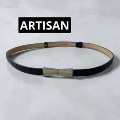 ARTISANレザーベルトブラック 89cm 幅1.5cm レディース 細ベルトのサムネイル