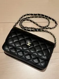 ブラックレザー ショルダーバッグ