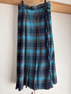nikoand.. ツイルキルトチェックスカートターコイズ