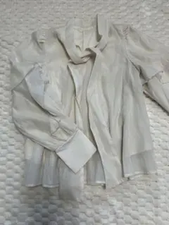 GRL アイボリー フリル付き長袖ブラウス