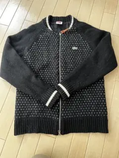 LACOSTE LIVE ドット柄ジップアップカーディガン