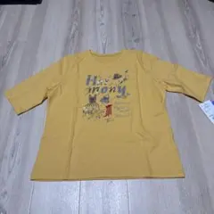 刺繍入りマスタードTシャツ（日本製）