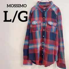 MOSSIMO 【L/G】チェック柄長袖シャツ 赤 ポケット付き