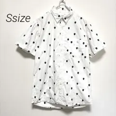 アズールバイマウジー スカル刺繍 総柄シャツ S 白 綿100%のサムネイル