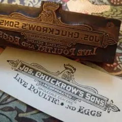 USA製アンティーク印刷ブロック☆メタルスタンプ文房具ハンコ活版ステーショナリー