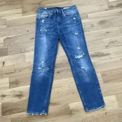 ザラ　zara trafaluc ダメージジーンズ　デニム　ブルー