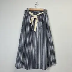 COMME CA ISM ONIGIRI ストライプフレアスカート 9号