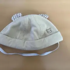 クマ耳付きベビー帽子 42cm-44cm